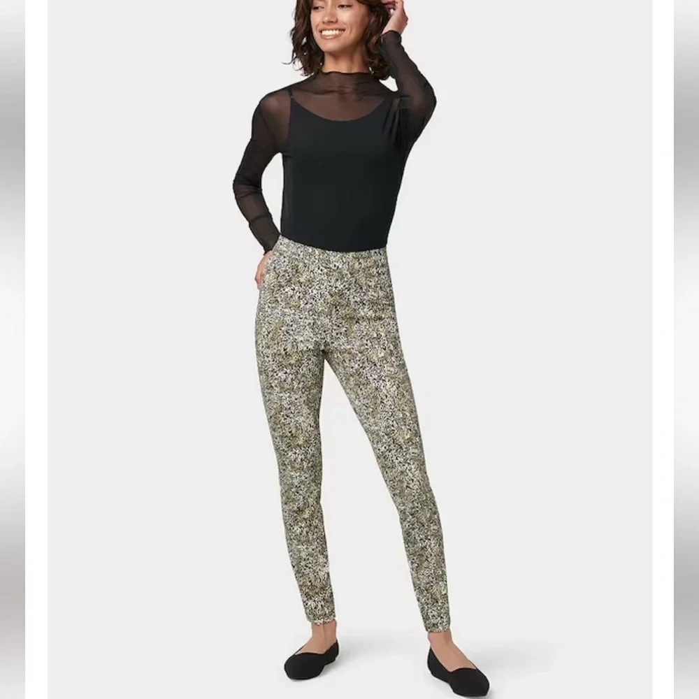 Hue Leopard Print Skinny Pants Leggings Size P/S (Small) Stretch - Picture 1 of 11